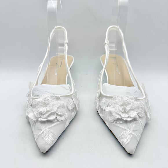 Blue by Betsey Johnson Womens Dian Slingback Heels US 8 M Ivory NIB - Picture 6 of 13